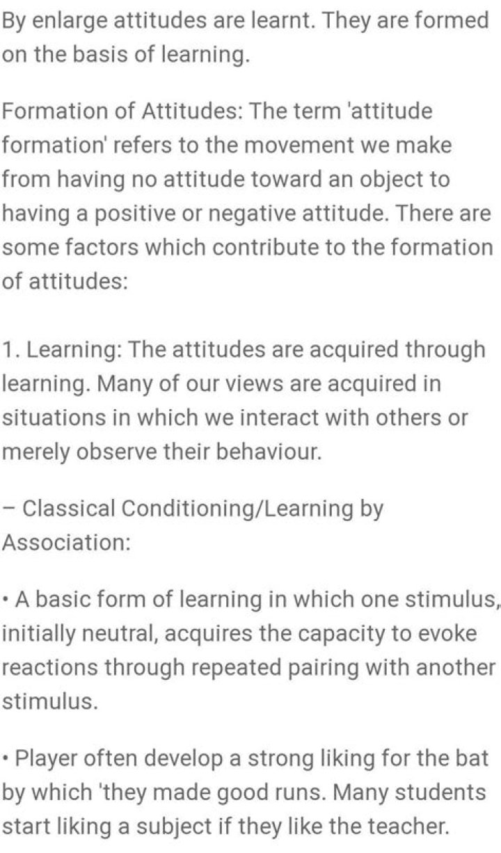 Are attitudes learnt explain how?