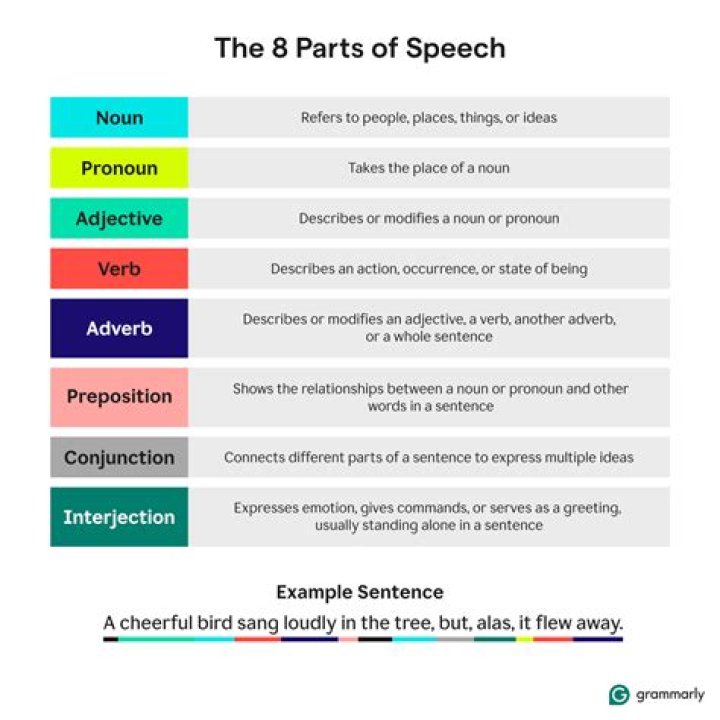 Are the eight parts of speech?