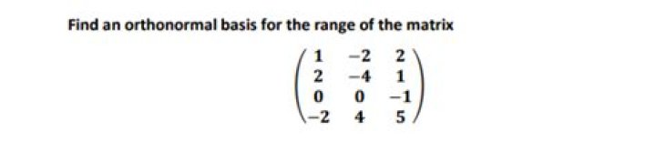 Basis for the range of the matrix