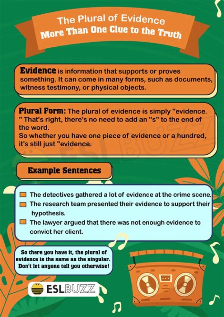 Can evidence be plural?