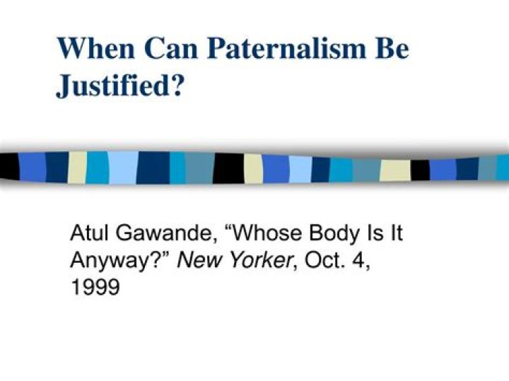 Can paternalism be justified?