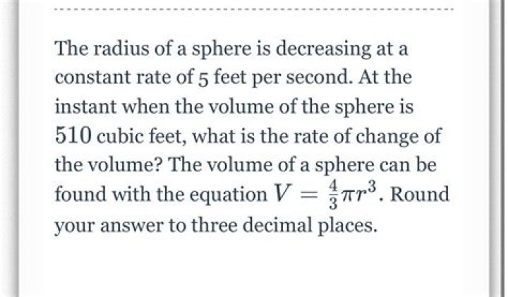 Determining the rate of change of a radius as a sphere loses volume
