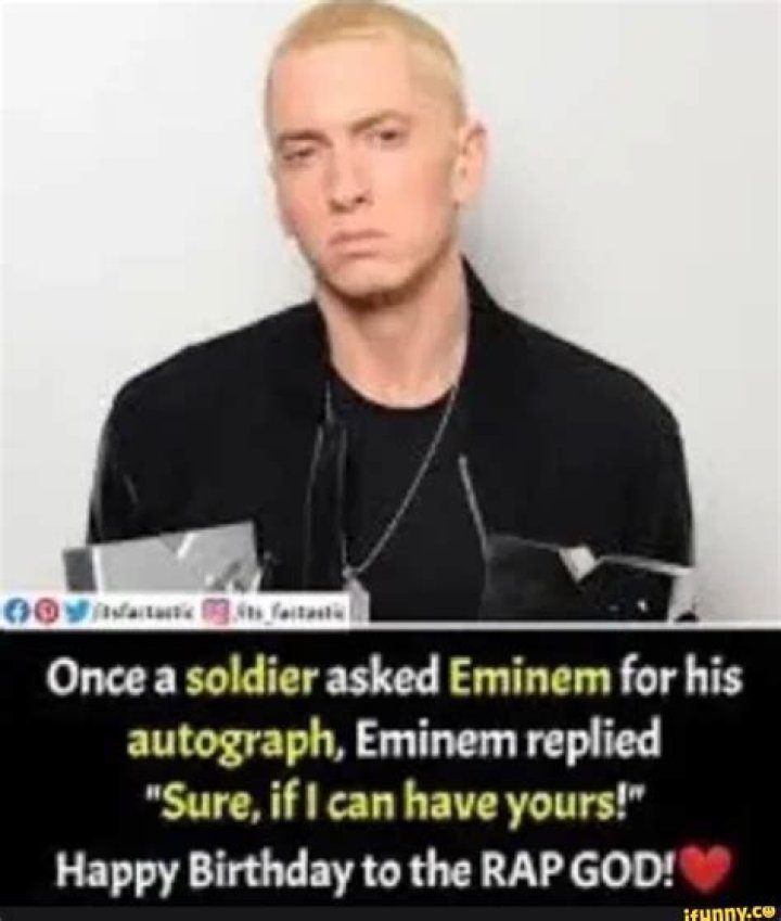 Did eminem ask a soldier for his autograph?