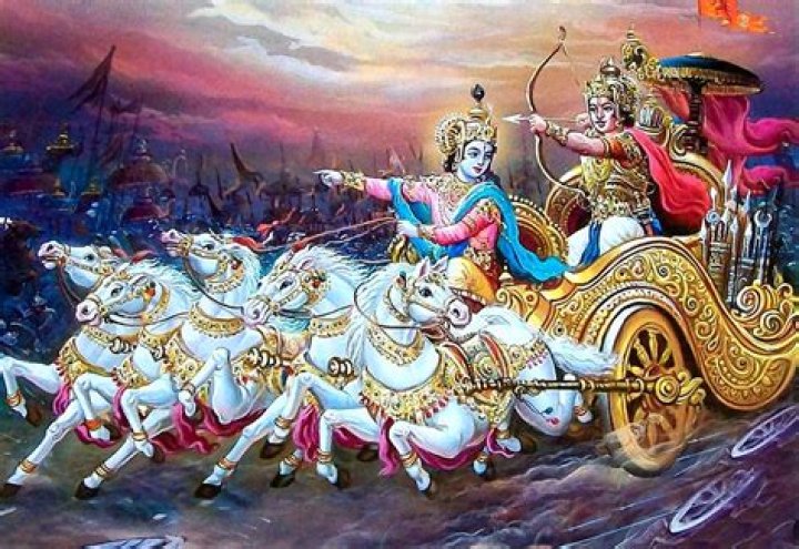 Did karna pushing arjuna's chariot?