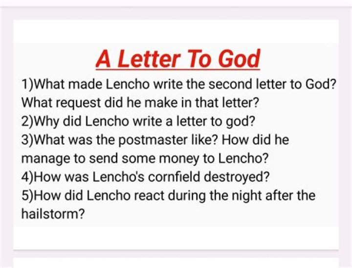 Did lencho write a letter to god?