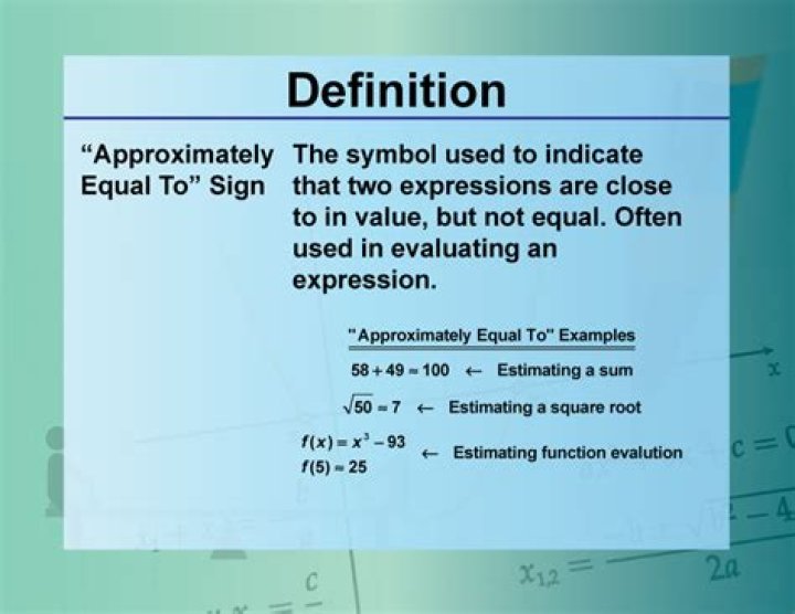 Different use of approximate equality symbols