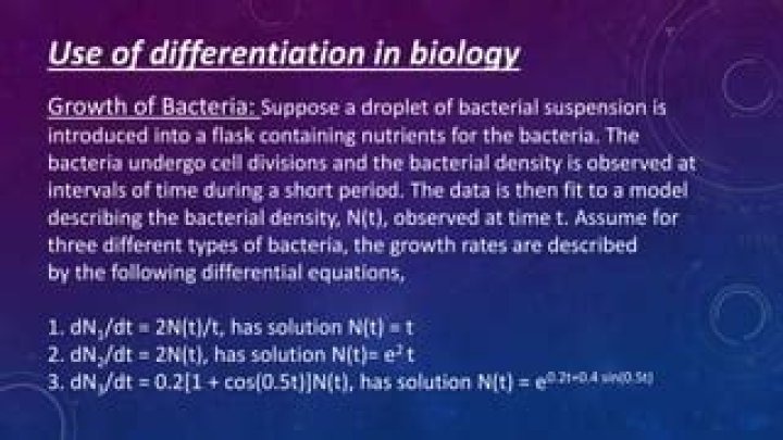 Differential equation for bacterial growth