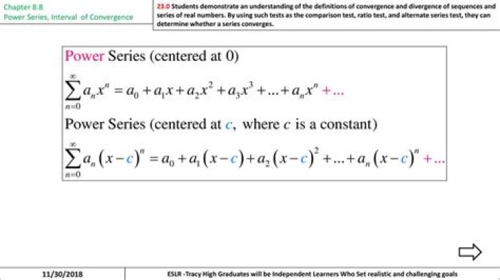Divergence of power series
