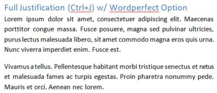 Do full justification like wordperfect?