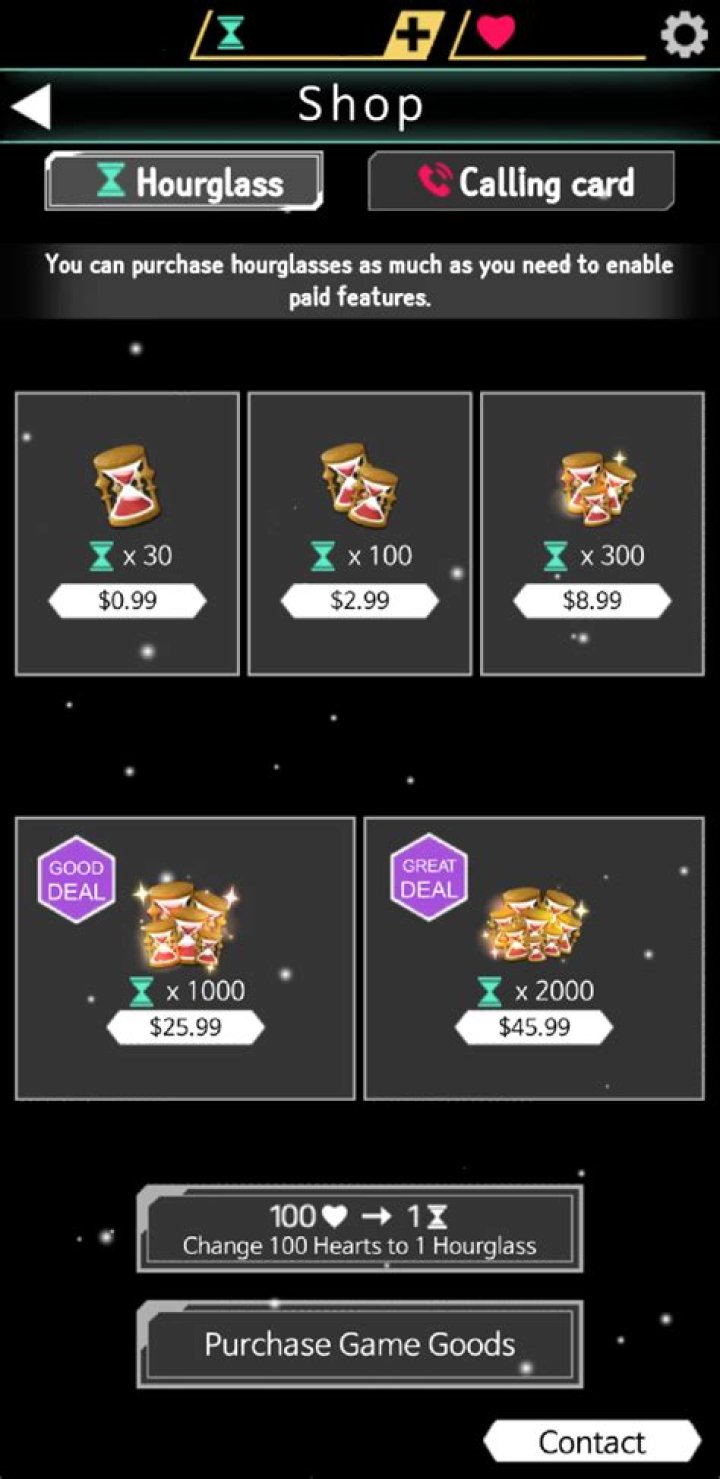 Do you get hourglasses in mystic messenger?