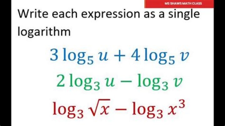 Expressing as a single logarithm