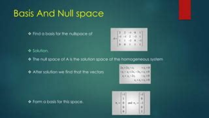 Find null space basis matlab