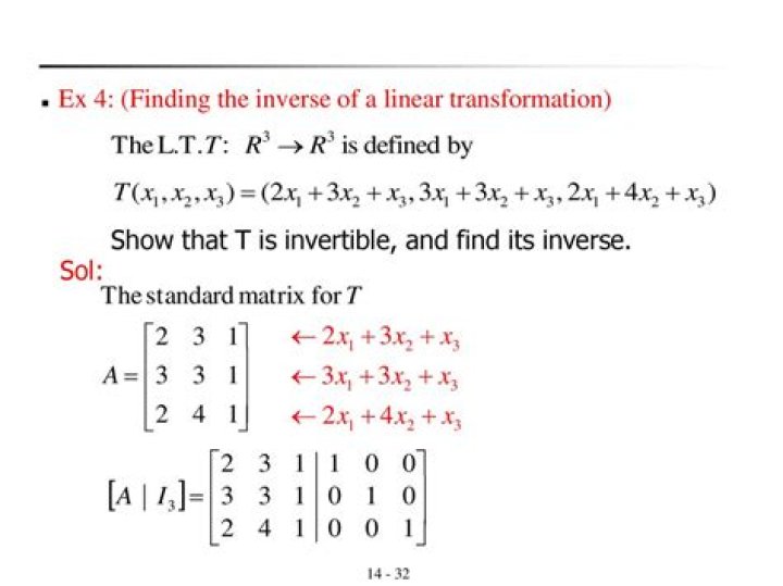 Find the inverse of a linear transformation