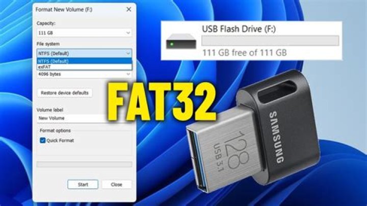 Format USB drive to NTFS so it is usable under Windows