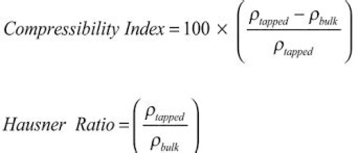 Formula for hausner ratio?