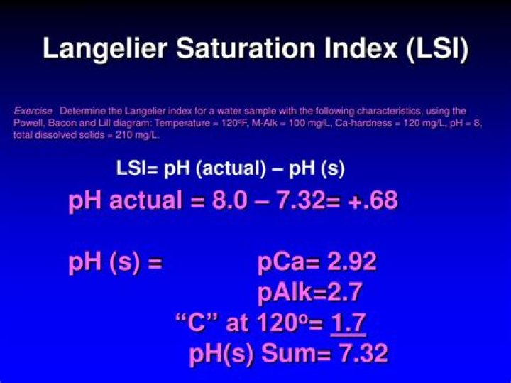 Formula for langelier saturation index?
