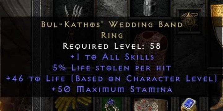 How does the life-draining effect of Bul-Kathos's Wedding Band work?