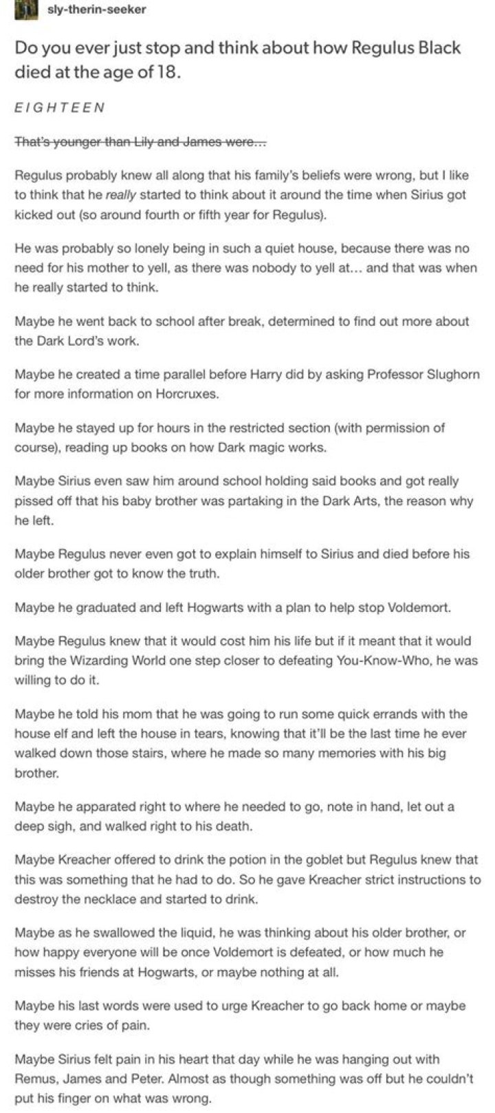 How regulus black died?