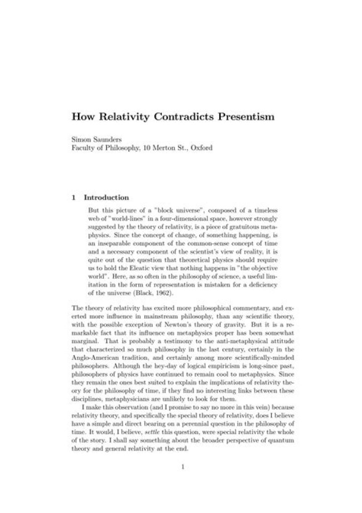 How relativity contradicts presentism?