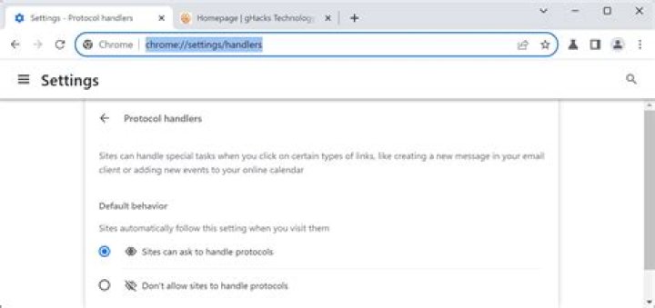 How to reset external protocol handler in Chrome?