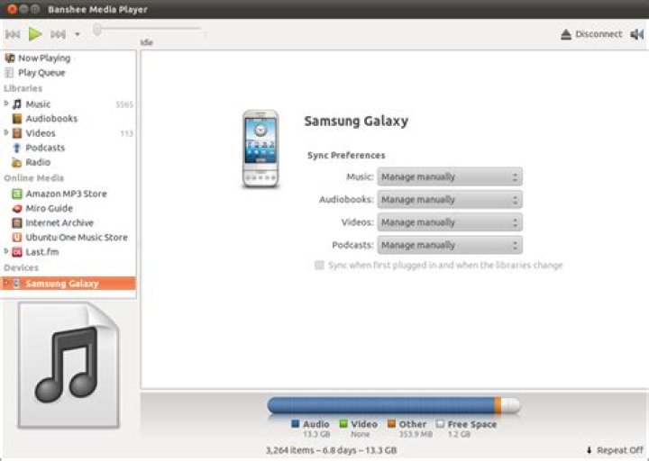 How to sync a Samsung Galaxy Pro with Banshee?
