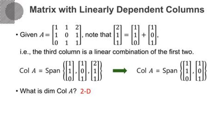 How to tell if a columns of matrix are linear dependent?