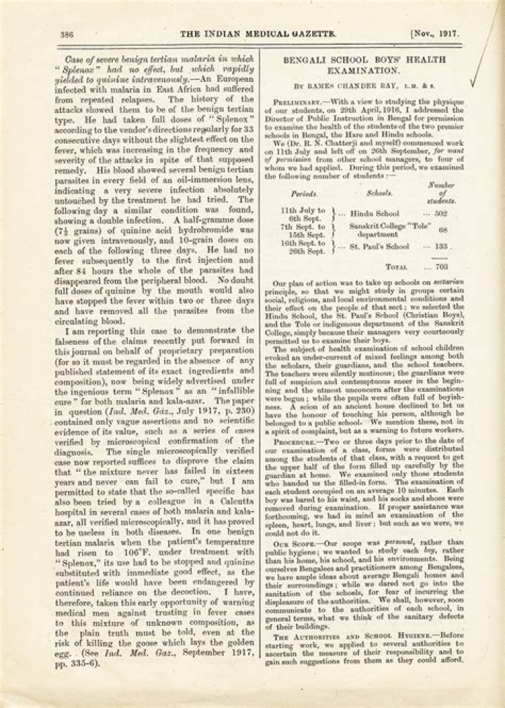 In benign tertian malaria?