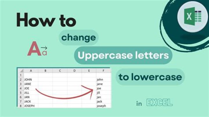 In excel change uppercase to lowercase?