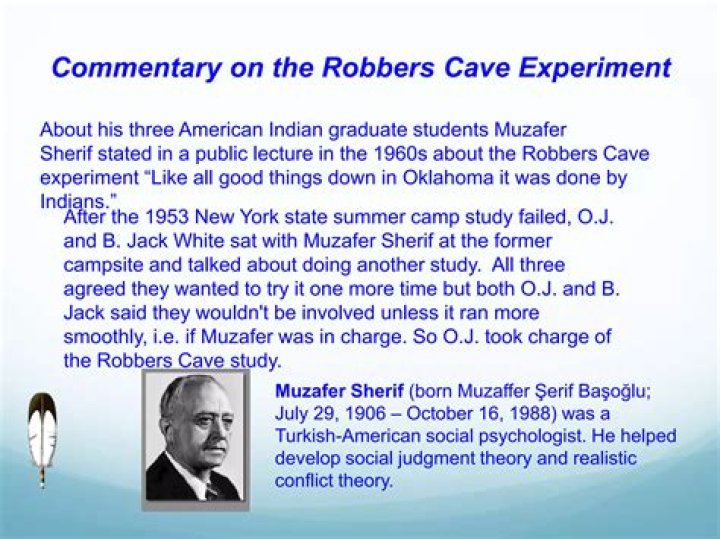 In muzafer sherif's robbers cave experiment?
