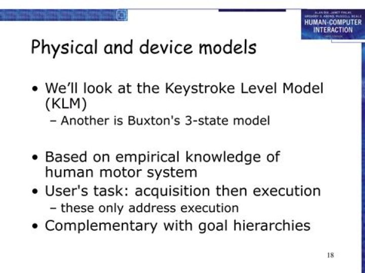In the keystroke level model longest duration?