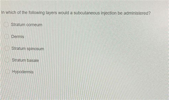 In which of the following skin layers would a subcutaneous?