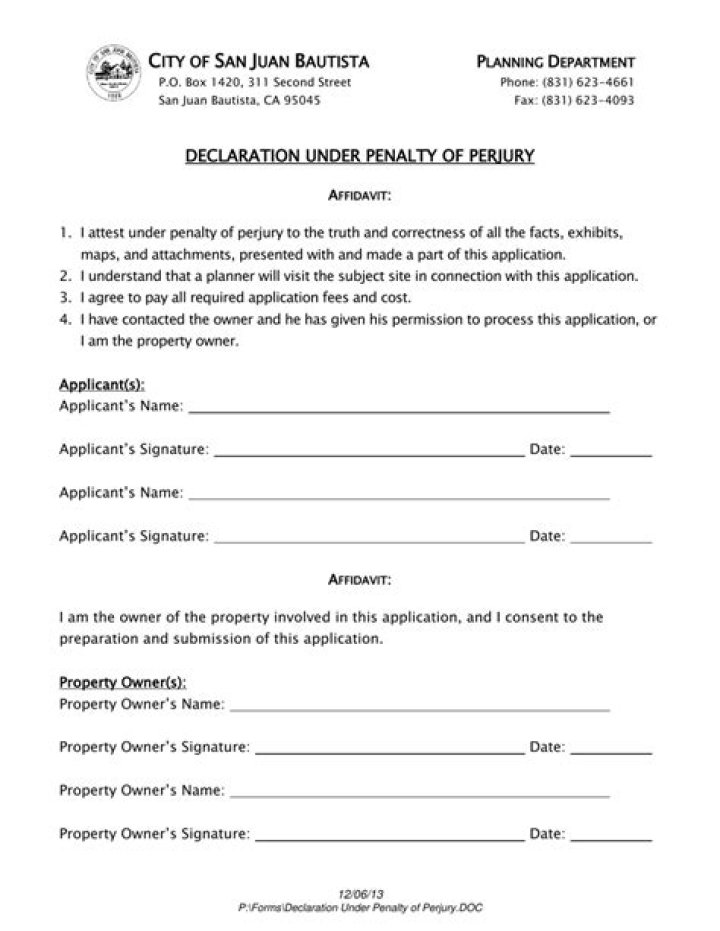 Is an affidavit under penalty of perjury?