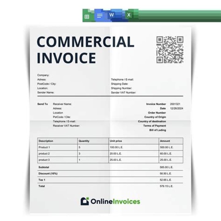Is commercial invoice an invoice?