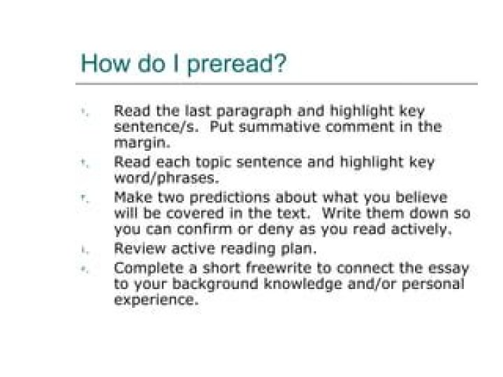 Is preread a word?