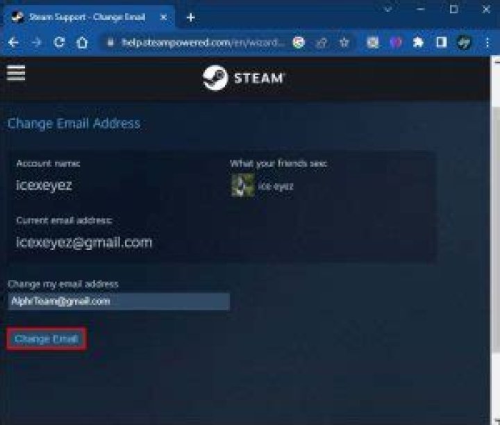 Is there a way to reset/change my Steam email without being logged on?