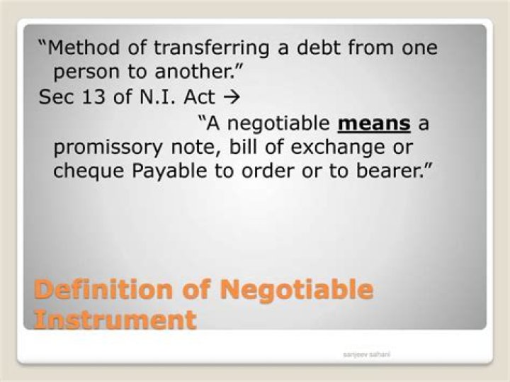 On negotiable instrument act?