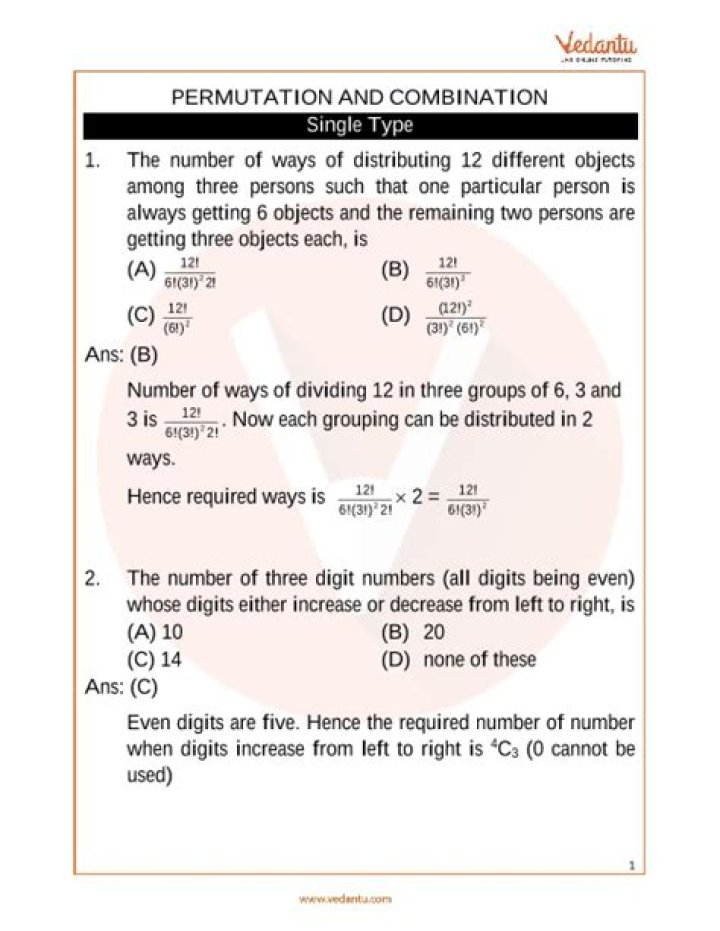 Permutations and Combinations questions