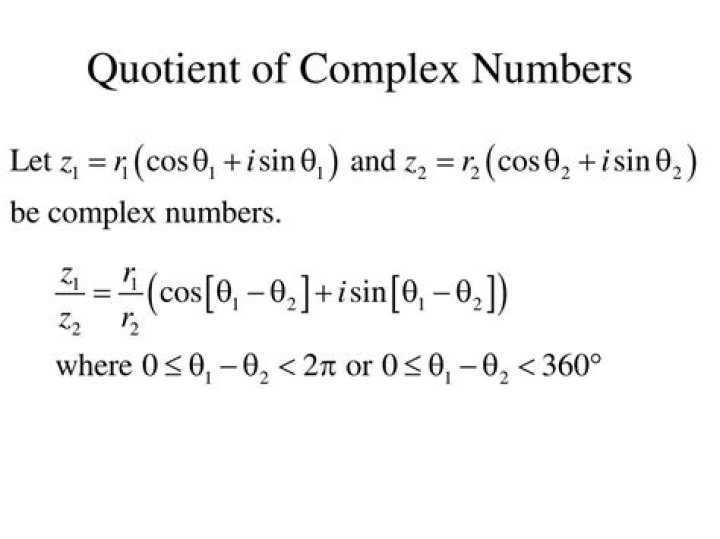quotient of complex numbers?