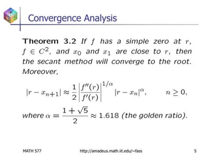 Rate of convergence of Secant Method