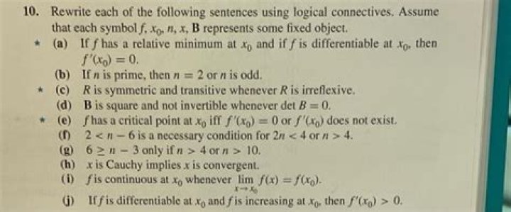 Rewrite each of the following sentences using logical connectives