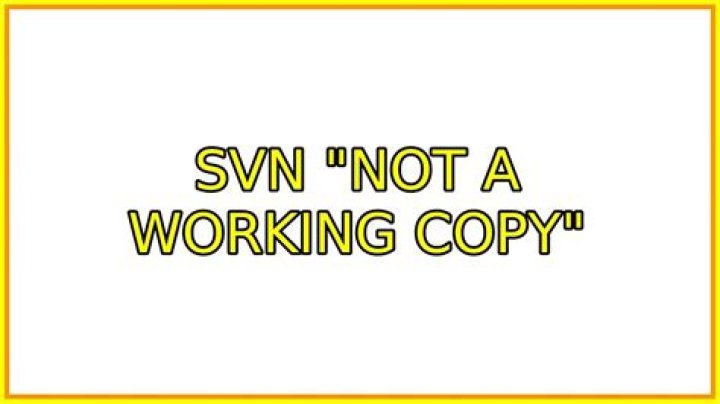 SVN "not a working copy"