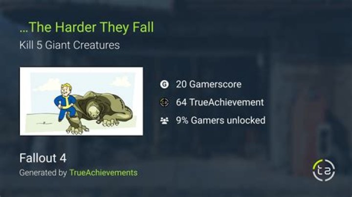 Track "...The Harder They Fall" achievement