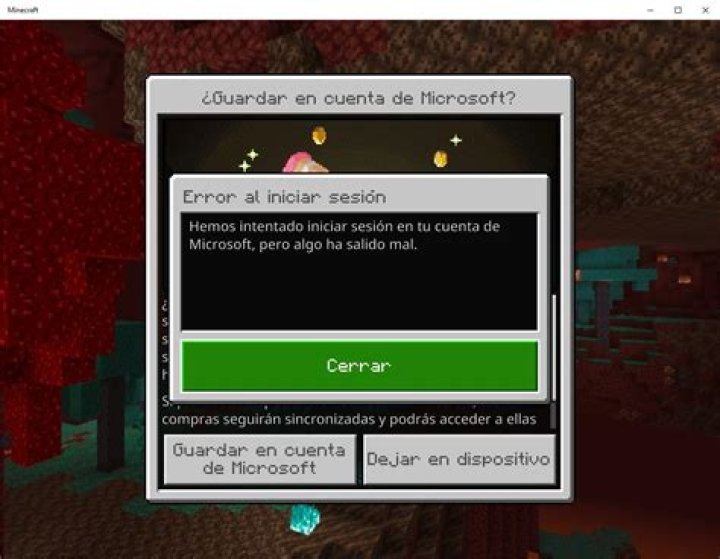 "We tried to sign in to your microsoft account, but something went wrong" in Minecraft for Windows 10