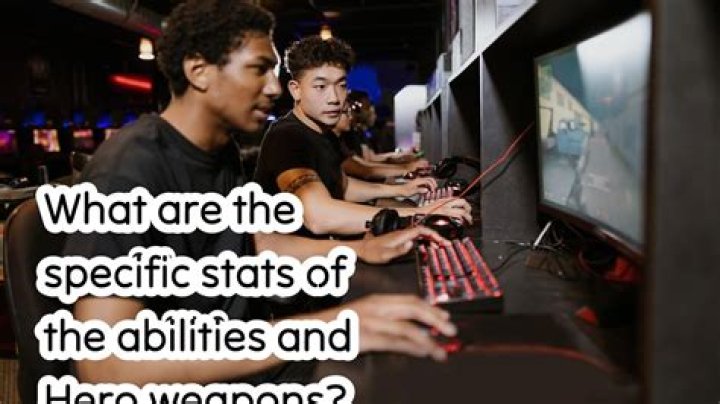 What are the specific stats of the abilities and Hero weapons?