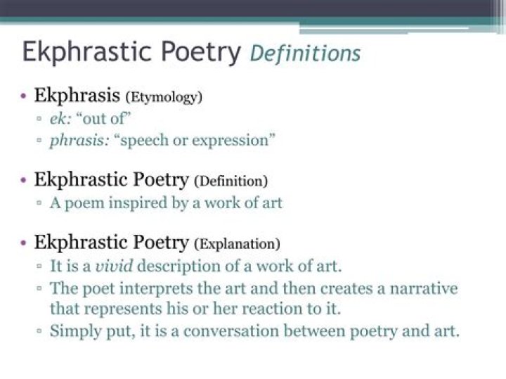 What does ekphrastic mean?