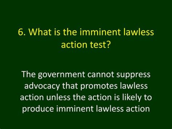 What does imminent lawless action mean?