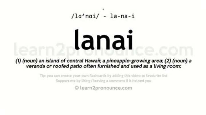 What does lanai mean?