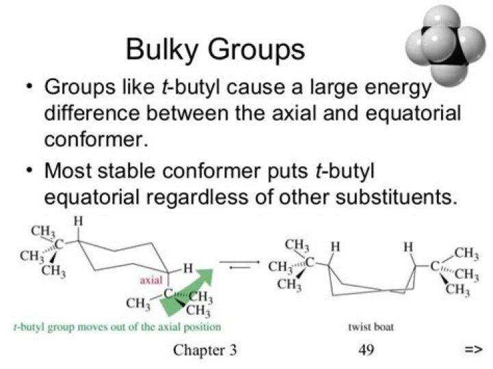 What is bulkier group?