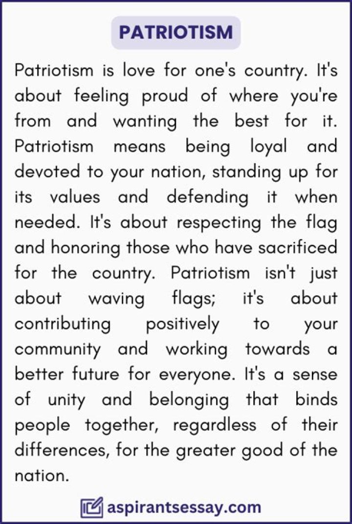 What is patriotism in simple words?