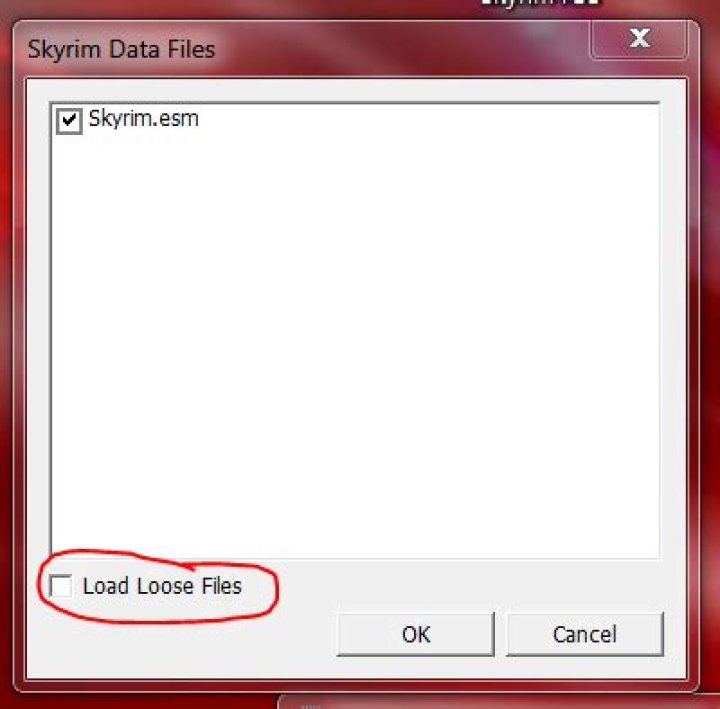 What is the "Load Loose Files" checkbox in the Data Files dialog?